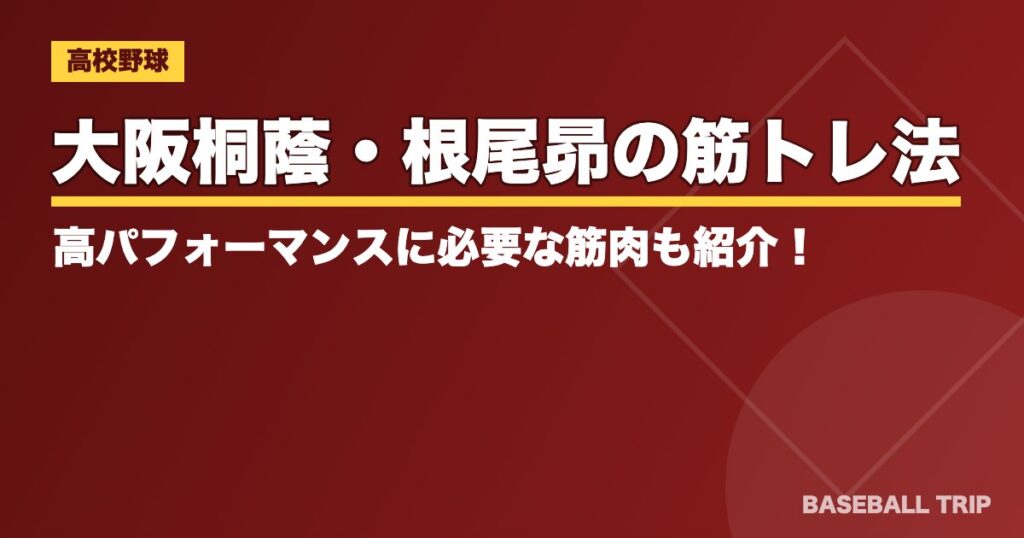 大阪桐蔭・根尾昴の筋トレ法とは?高パフォーマンスに必要な筋肉も紹介!