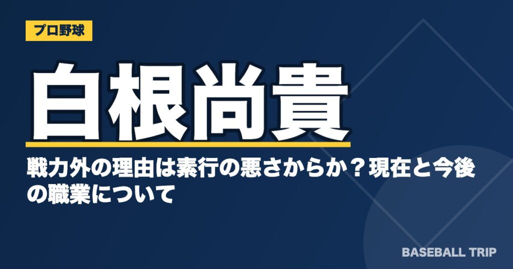 白根尚貴が戦力外の理由は素行の悪さからか?現在と今後の職業について