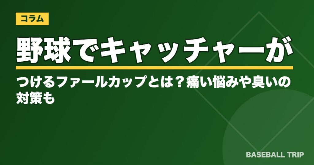 野球でキャッチャーがつけるファールカップとは?痛い悩みや臭いの対策も