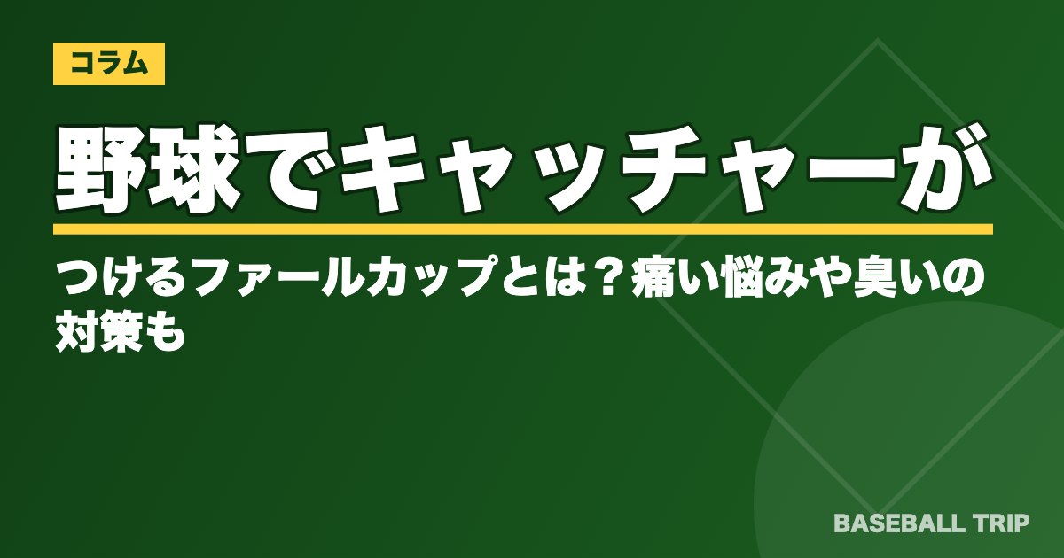 野球でキャッチャーがつけるファールカップとは？痛い悩みや臭いの対策も　