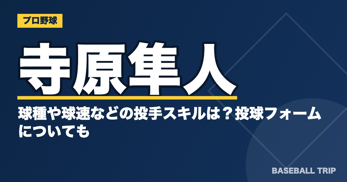 寺原隼人の球種や球速などの投手スキルは？投球フォームについても