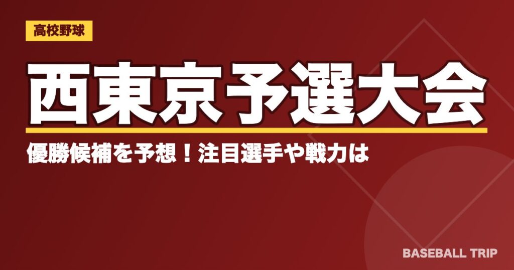 【2019夏季高校野球】西東京予選大会の優勝候補を予想！注目選手や戦力は？