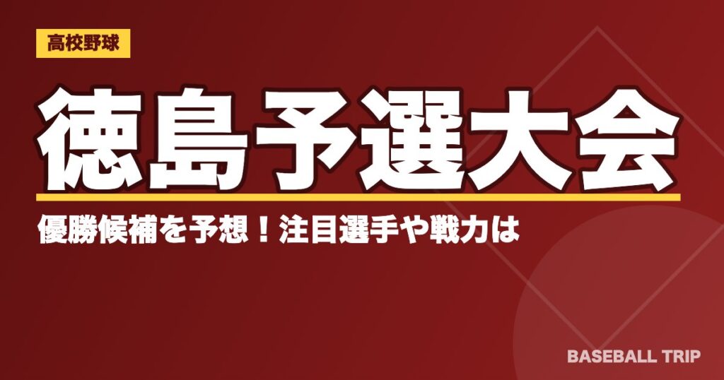 【2019夏季高校野球】徳島予選大会の優勝候補を予想！注目選手や戦力は？