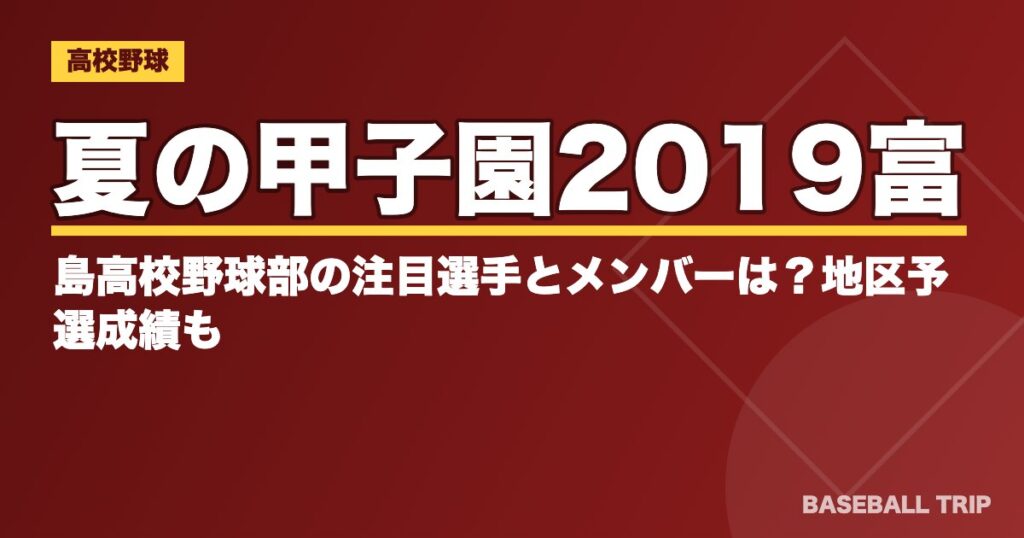 夏の甲子園2019富島高校野球部の注目選手とメンバーは?地区予選成績も
