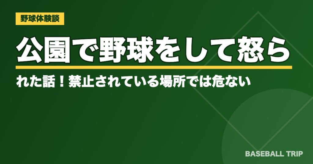 公園で野球をして怒られた話!禁止されている場所では危ない