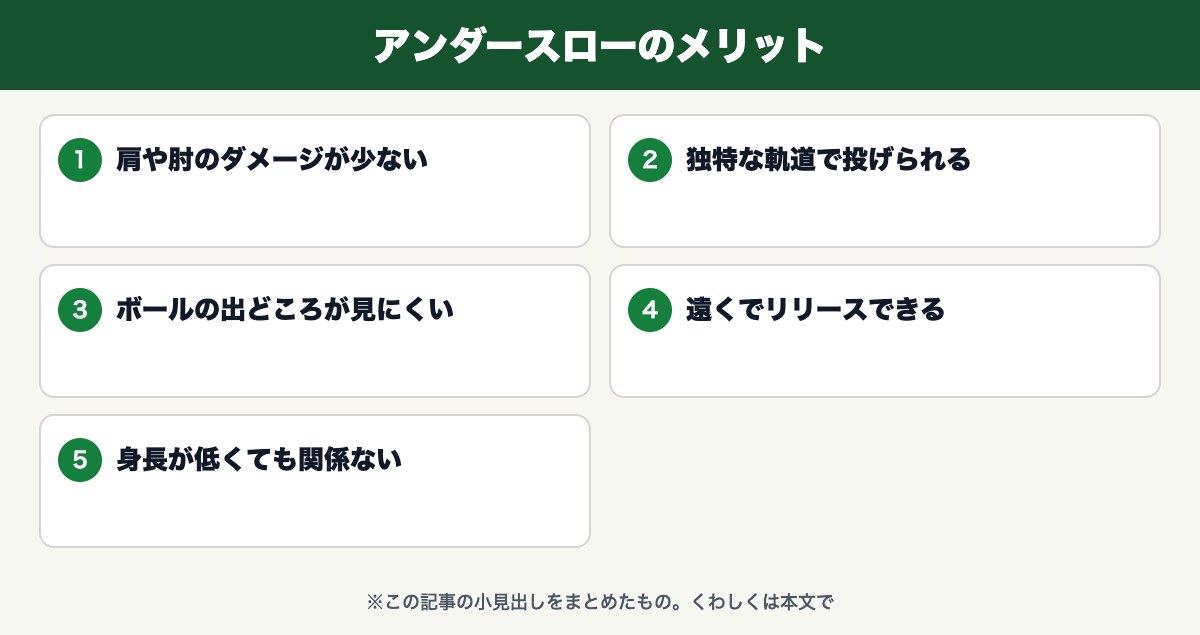 アンダースローのメリット